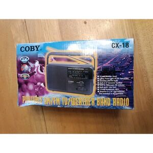 Coby Portable AM/FM TV/Weather Band Radio‎ CX-18 Dual Power Built-in Speaker NIB